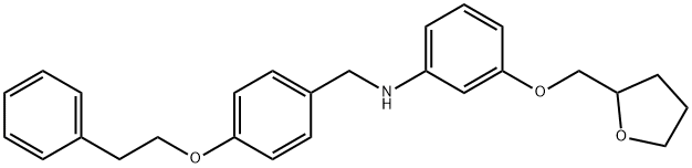 N-[4-(Phenethyloxy)benzyl]-3-(tetrahydro-2-furanylmethoxy)aniline Struktur