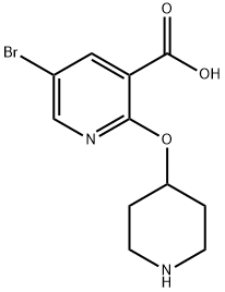 5-Bromo-2-(piperidin-4-yloxy)nicotinic  acid Struktur