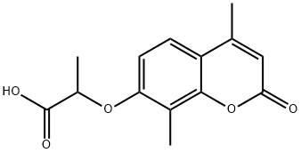 2-[(4,8-dimethyl-2-oxo-2H-chromen-7-yl)oxy]propanoic acid Struktur