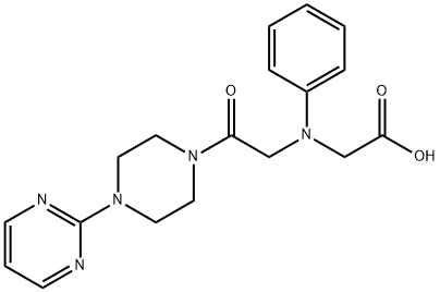 [[2-oxo-2-(4-pyrimidin-2-ylpiperazin-1-yl)ethyl](phenyl)amino]acetic acid Struktur