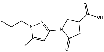 1-(5-methyl-1-propyl-1H-pyrazol-3-yl)-5-oxopyrrolidine-3-carboxylic acid Struktur