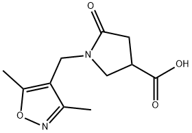 1-[(3,5-dimethylisoxazol-4-yl)methyl]-5-oxopyrrolidine-3-carboxylic acid Struktur