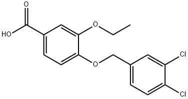 4-[(3,4-dichlorobenzyl)oxy]-3-ethoxybenzoic acid Struktur