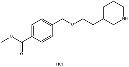 Methyl 4-{[2-(3-piperidinyl)ethoxy]-methyl}benzoate hydrochloride Struktur