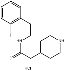 N-[2-(2-Fluoro-phenyl)-ethyl]-2-piperidin-4-yl-acetamide hydrochloride Struktur