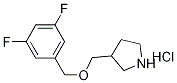 3-{[(3,5-Difluorobenzyl)oxy]methyl}pyrrolidinehydrochloride Struktur