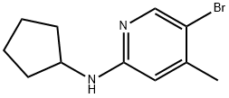 5-Bromo-N-cyclopentyl-4-methyl-2-pyridinamine Struktur