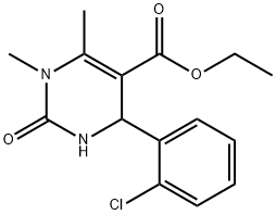 Ethyl 4-(2-chlorophenyl)-1,6-dimethyl-2-oxo-1,2,3,4-tetrahydro-5-pyrimidinecarboxylate Struktur