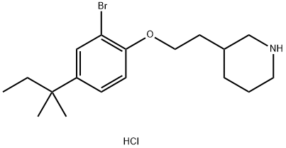 3-{2-[2-Bromo-4-(tert-pentyl)phenoxy]-ethyl}piperidine hydrochloride Struktur