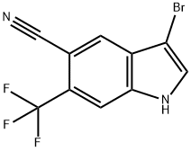 3-Bromo-6-(trifluoromethyl)-1H-indole-5-carbonitrile Struktur