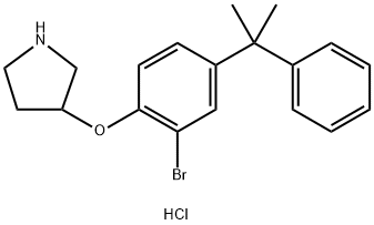 3-[2-Bromo-4-(1-methyl-1-phenylethyl)phenoxy]-pyrrolidine hydrochloride Struktur