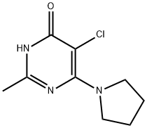 5-Chloro-2-methyl-6-(1-pyrrolidinyl)-4-pyrimidinol Struktur