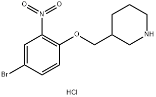 3-[(4-Bromo-2-nitrophenoxy)methyl]piperidinehydrochloride Struktur