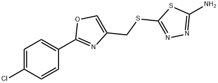 1,3,4-thiadiazol-2-amine, 5-[[[2-(4-chlorophenyl)-4-oxazol Struktur