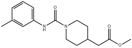 4-piperidineacetic acid, 1-[[(3-methylphenyl)amino]carbony Struktur