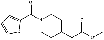 4-piperidineacetic acid, 1-(2-furanylcarbonyl)-, methyl es Struktur