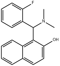 1-[(Dimethylamino)(2-fluorophenyl)methyl]-2-naphthol Struktur