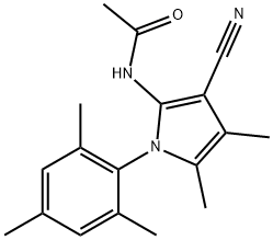 N-[3-Cyano-4,5-dimethyl-1-(2,4,6-trimethyl-phenyl) -1H-pyrrol-2-yl]-acetamide Struktur