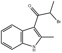 2-Bromo-1-(2-methyl-1H-indol-3-yl)propan-1-one Struktur