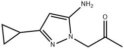 1-(5-Amino-3-cyclopropyl-1H-pyrazol-1-yl)acetone Struktur