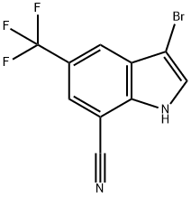 3-Bromo-5-(trifluoromethyl)-1H-indole-7-carbonitrile Struktur