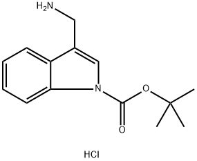 tert-Butyl 3-(aminomethyl)-1H-indole-1-carboxylate hydrochloride Struktur