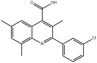 2-(3-CHLOROPHENYL)-3,6,8-TRIMETHYLQUINOLINE-4-CARBOXYLIC ACID Struktur