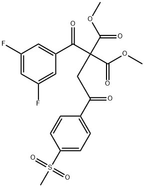 dimethyl 2-(3,5-difluorobenzoyl)-2-{2-[4-(methylsulfonyl)phenyl]-2-oxoethyl}malonate Struktur