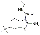 2-Amino-6-tert-butyl-N-isopropyl-4,5,6,7-tetrahydro-1-benzothiophene-3-carboxamid Struktur