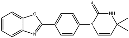 1-[4-(1,3-benzoxazol-2-yl)phenyl]-4,4-dimethyl-1,4-dihydropyrimidine-2-thiol Struktur