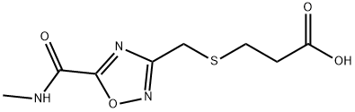 3-[({5-[(methylamino)carbonyl]-1,2,4-oxadiazol-3-yl}methyl)thio]propanoic acid Struktur