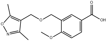 3-{[(3,5-dimethylisoxazol-4-yl)methoxy]methyl}-4-methoxybenzoic acid Struktur