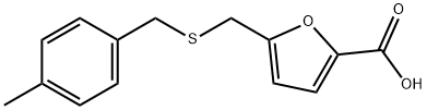 5-{[(4-methylbenzyl)thio]methyl}-2-furoic acid Struktur