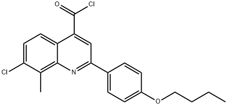 2-(4-butoxyphenyl)-7-chloro-8-methylquinoline-4-carbonyl chloride Struktur