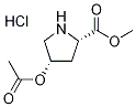 Methyl (2S,4S)-4-(acetyloxy)-2-pyrrolidinecarboxylate hydrochloride Struktur