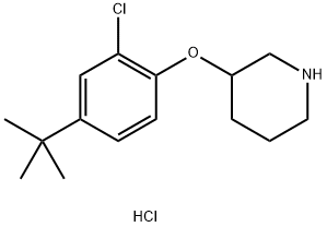 3-[4-(tert-Butyl)-2-chlorophenoxy]piperidinehydrochloride Struktur