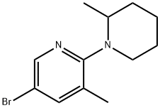 5-Bromo-3-methyl-2-(2-methyl-1-piperidinyl)-pyridine Struktur