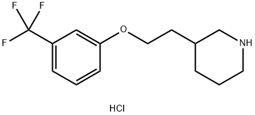 3-{2-[3-(Trifluoromethyl)phenoxy]ethyl}piperidinehydrochloride Struktur