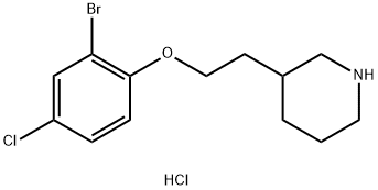 3-[2-(2-Bromo-4-chlorophenoxy)ethyl]piperidinehydrochloride Struktur