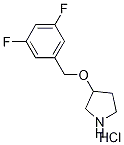 3-[(3,5-Difluorobenzyl)oxy]pyrrolidinehydrochloride Struktur