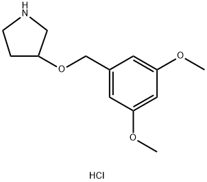 3-[(3,5-Dimethoxybenzyl)oxy]pyrrolidinehydrochloride Struktur