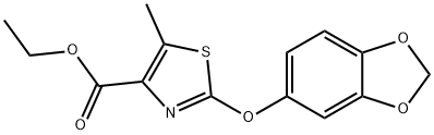 Ethyl 2-(1,3-benzodioxol-5-yloxy)-5-methyl-1,3-thiazole-4-carboxylate Struktur