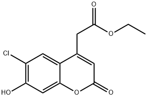 Ethyl (6-chloro-7-hydroxy-2-oxo-2H-chromen-4-yl)-acetate Struktur