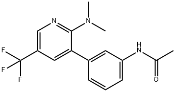 N-[3-(2-Dimethylamino-5-trifluoromethyl-pyridin-3-yl)-phenyl]-acetamide Struktur