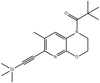 2,2-Dimethyl-1-(7-methyl-6-((trimethylsilyl)ethyny l)-2,3-dihydro-1H-pyrido[2,3-b][1,4]oxazin-1-yl)p Struktur