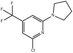 2-Chloro-6-pyrrolidin-1'-yl-4-(trifluoromethyl)-pyridine Struktur