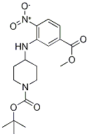 tert-Butyl 4-{[5-(methoxycarbonyl)-2-nitrophenyl]amino}piperidine-1-carboxylate, Methyl 3-{[1-(tert-butoxycarbonyl)piperidin-4-yl]amino}-4-nitrobenzoate Struktur