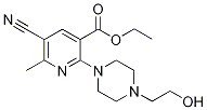 Ethyl 5-cyano-2-[4-(2-hydroxyethyl)piperazin-1-yl]-6-methylnicotinate Struktur