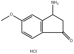 3-Amino-2,3-dihydro-5-methoxy-1H-inden-1-one hydrochloride Struktur