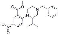 Methyl 2-[4-benzyl-2-(prop-2-yl)piperazin-1-yl]-5-nitrobenzoate Struktur